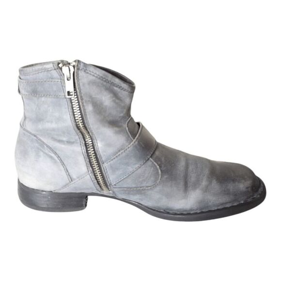 BORN Regis Grey Distressed  Leather Ankle Boot Size 10 - Picture 7 of 10